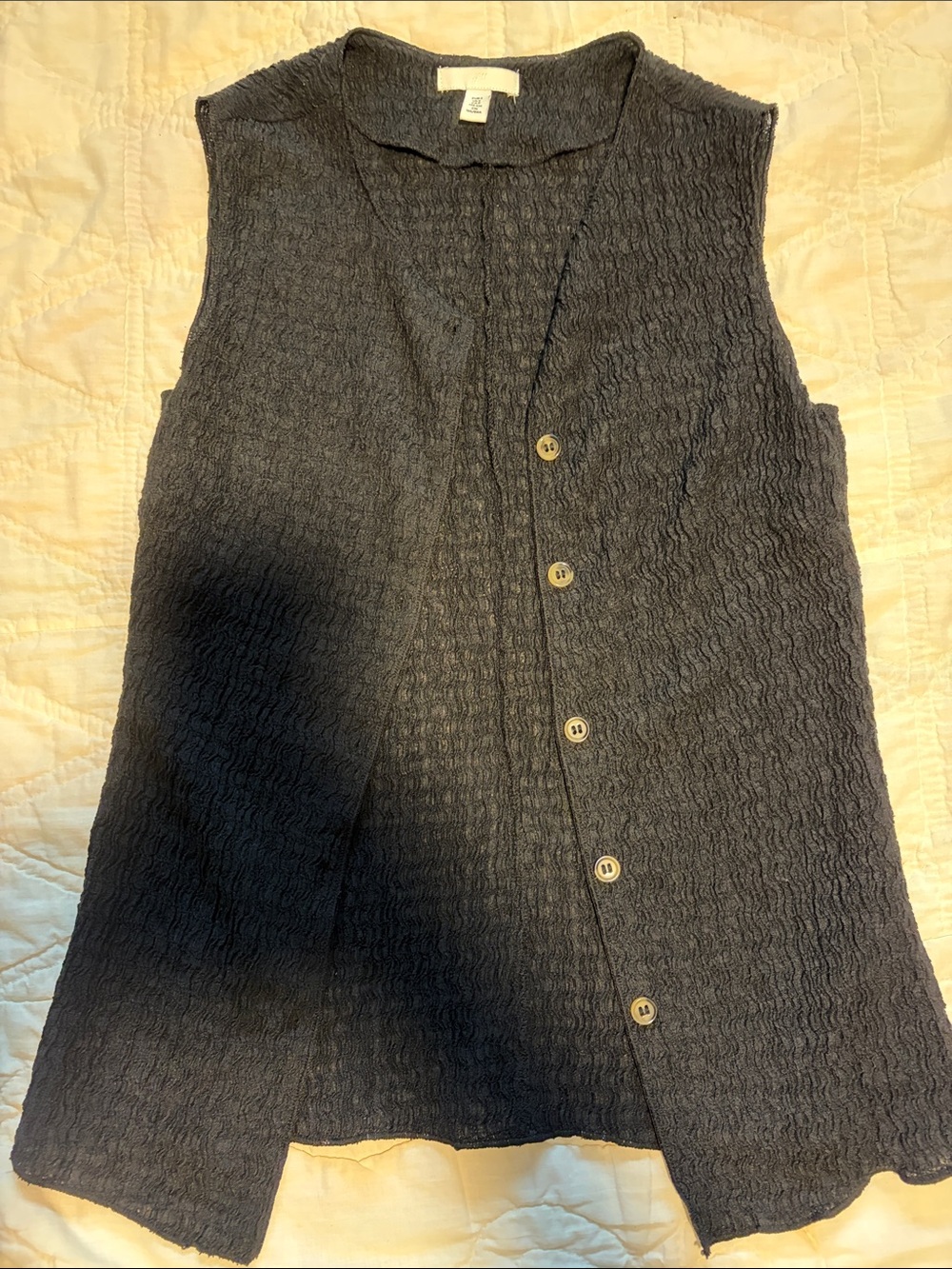 H&M Charcoal Button-Front Sleeveless Knit Tank